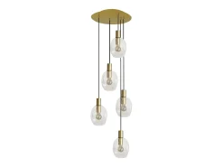 Lámpara de Araña TOSEL ,metal y cristal,Dorado, P 100xD 60xD 60cm