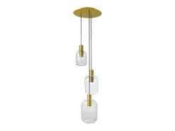 Lámpara de Araña TOSEL ,metal y cristal ,Dorado ,A100xD60xP60 cm