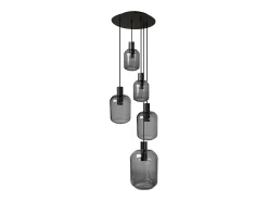 Lámpara de Araña TOSEL ,metal y cristal,Gris ,A100xD 60x P 60cm