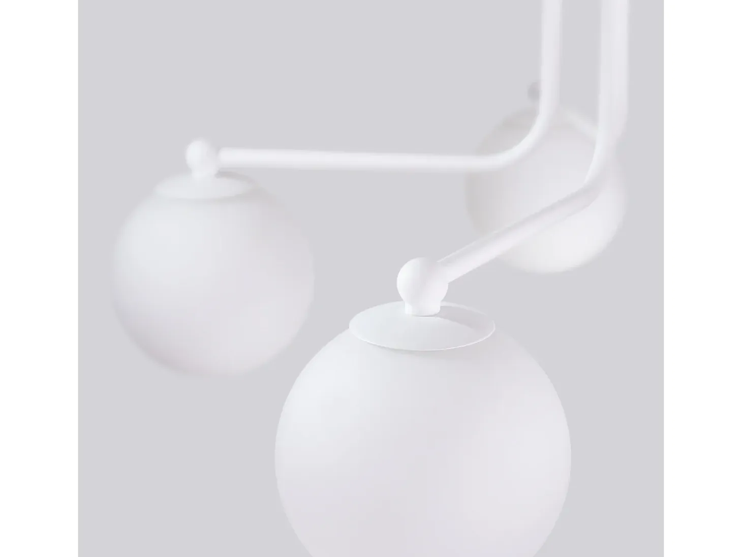 Lámpara De Araña Astral Minimalista De Acero/Vidrio - 5 Fuentes Luminosas - L.58 X A.29 Cm - Blanco