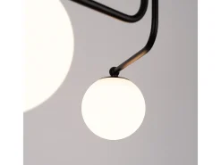 Lámpara De Araña Astral Minimalista De Acero/Vidrio - 3 Fuentes Luminosas - L.62 X A.29 Cm - Negro/Blanco