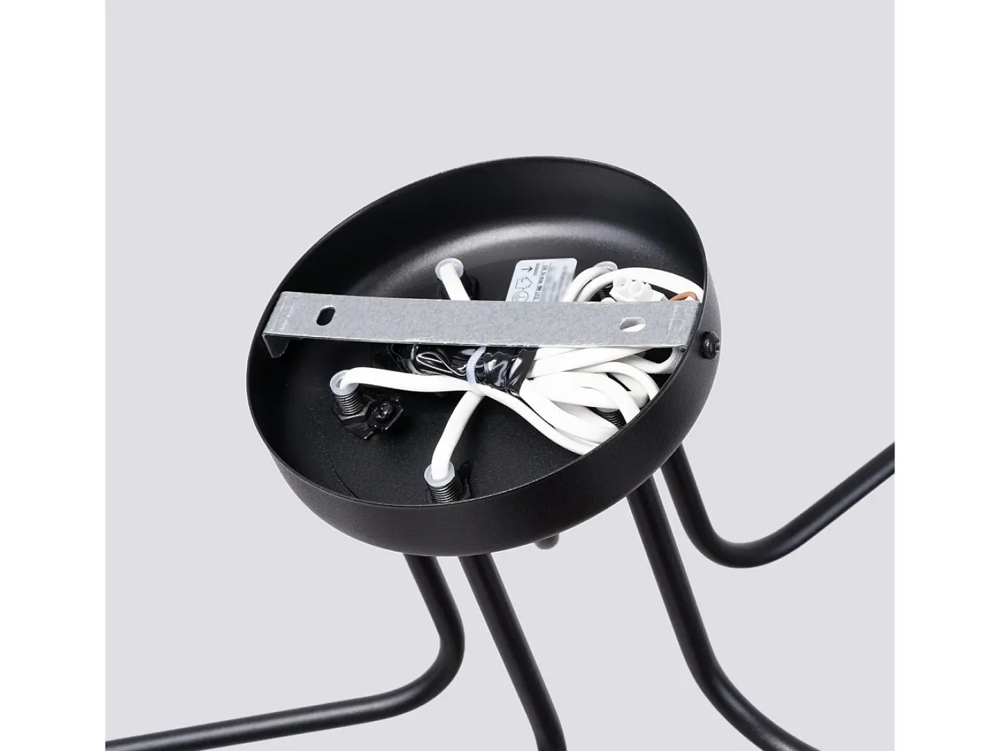 Lámpara De Araña Astral Minimalista De Acero/Vidrio - 5 Fuentes Luminosas - L.58 X A.29 Cm - Negro/Blanco