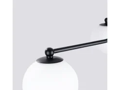 Lámpara De Araña Astral Minimalista De Acero/Vidrio - 5 Fuentes Luminosas - L.58 X A.29 Cm - Negro/Blanco