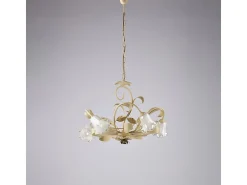 Lámpara de araña Basket en hierro lacado marfil decape 5 luces 142 Ø65 BL274-5-AV