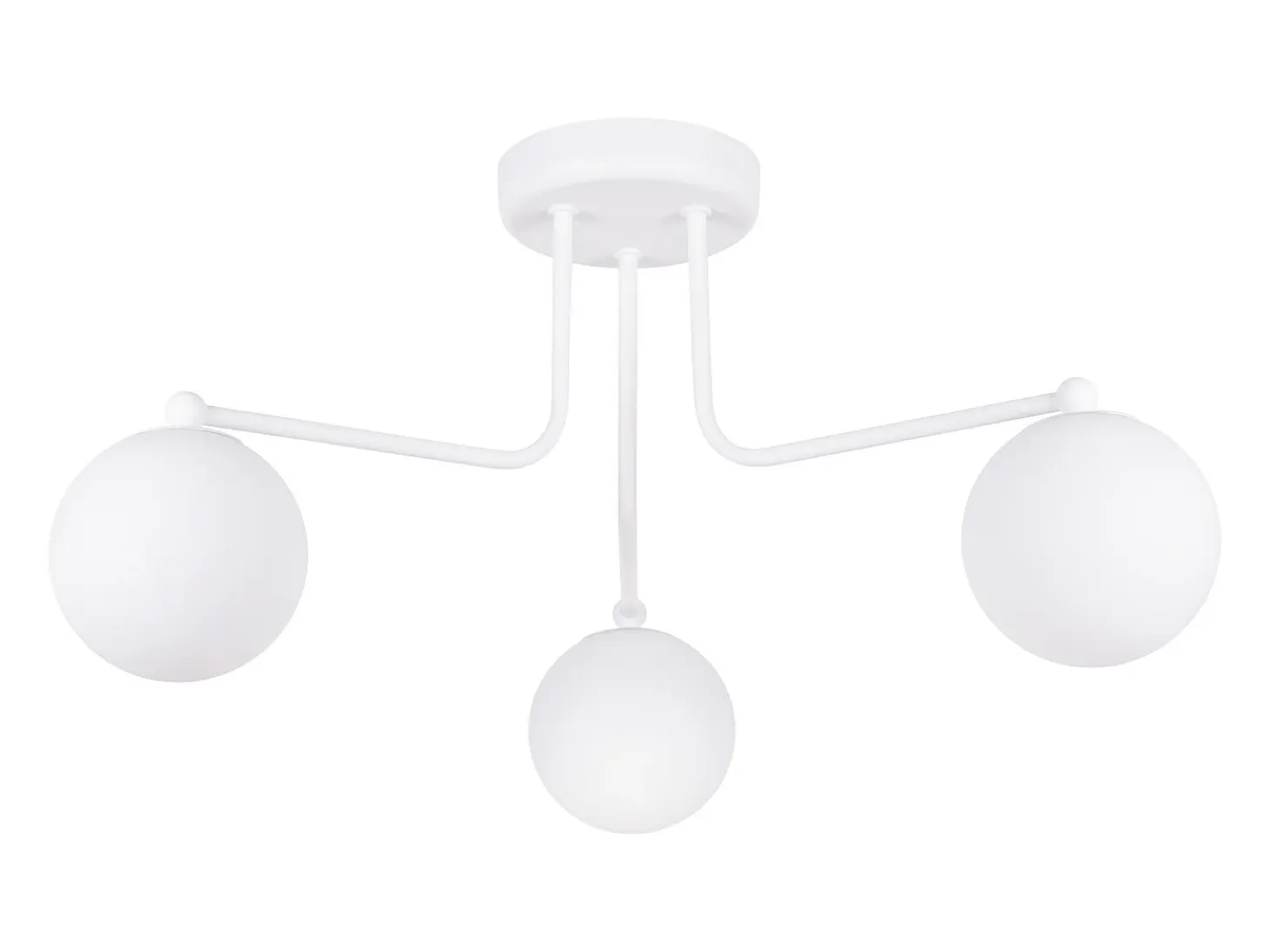 Lámpara de araña Bealy minimalista de acero/vidrio - 3 fuentes luminosas 4000K - L.62 x A.29 cm - blanco