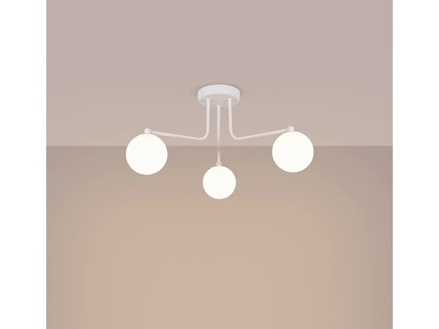 Lámpara de araña Bealy minimalista de acero/vidrio - 3 fuentes luminosas 4000K - L.62 x A.29 cm - blanco