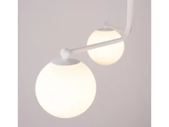 Lámpara de araña Bealy minimalista de acero/vidrio - 3 fuentes luminosas 4000K - L.62 x A.29 cm - blanco