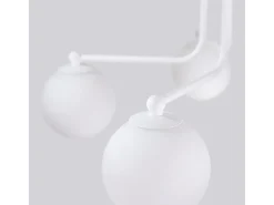 Lámpara de araña Bealy minimalista de acero/vidrio - 5 fuentes luminosas 4000K - L.58 x A.29 cm - blanco
