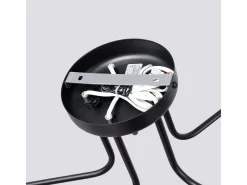 Lámpara de araña Bealy minimalista de acero/vidrio - 5 fuentes luminosas 3000K - L.58 x A.29 cm - negro/blanco