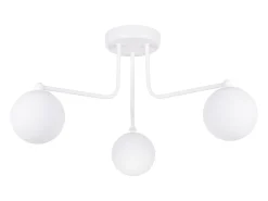 Lámpara de araña Bealy minimalista de acero/vidrio - 3 fuentes luminosas 3000K - L.62 x A.29 cm - blanco