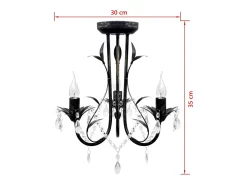 Lámpara de araña, candelabro negro estilo Art Nouveau, 3 x E14 ES239985