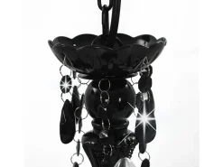 Lámpara de araña con cuentas negro redonda 3 x E14 ES581169