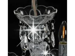 Lámpara de araña con cuentas de cristal plateado redonda 5xE14 ES132055