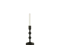 Lámpara de araña de 1 vela de aluminio negro 12x29cm