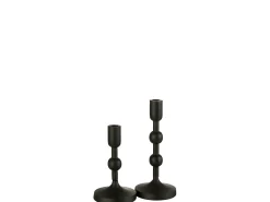 Lámpara de araña de 1 vela de aluminio negro 12x29cm