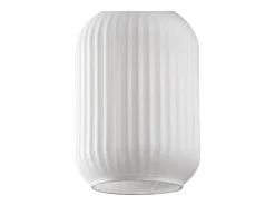 Lámpara de araña de metal - Dorada y blanca - 3 pantallas Alt.130 x L. 55 cm - OSKA