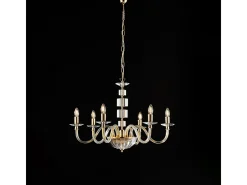 Lámpara de araña Franz en oro con cristal transparente y pedrería 6 luces 116 Ø77 BL275-6-OR