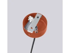 Lámpara De Araña Halo Moderno De Aluminio - 6 Fuentes Luminosas - L.64 X A.230 Cm - Ocre Rojo