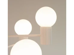 Lámpara De Araña Halo Moderno De Aluminio - 6 Fuentes Luminosas - L.64 X A.230 Cm - Blanco