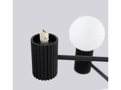 Lámpara De Araña Halo Moderno De Aluminio - 6 Fuentes Luminosas - L.64 X A.230 Cm - Negro