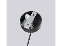 Lámpara De Araña Halo Moderno De Aluminio - 6 Fuentes Luminosas - L.64 X A.230 Cm - Negro