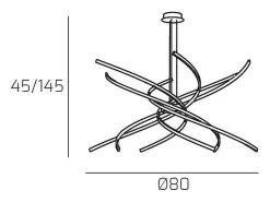 Lámpara de araña LED moderna Tornado, 69 W, 4450 lm, 1163/S80, color negro