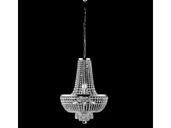 Lámpara de araña Mozart en hierro y latón cromado con pedrería 8 luces 134 Ø50 BL189-8-CR