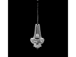 Lámpara de araña Mozart en hierro y latón cromado con pedrería 5 luces 130 Ø35 BL189-5-CR