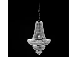 Lámpara de araña Mozart en hierro y latón cromado con pedrería 10 luces 155 Ø65 BL189-10-CR