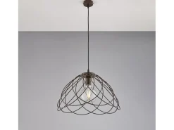 Lámpara de araña Pagoda en hierro lacado en negro con dec. Efecto óxido con cable eléctrico regulable 1 luz 132 Ø45 BL298-S1-RG