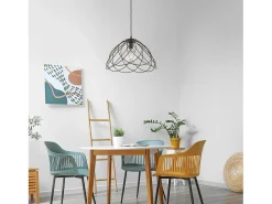 Lámpara de araña Pagoda en hierro lacado en negro con dec. Efecto óxido con cable eléctrico regulable 1 luz 132 Ø45 BL298-S1-RG
