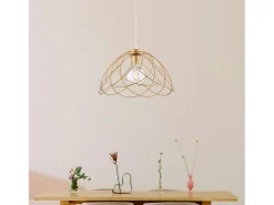 Lámpara de araña Pagoda en hierro lacado en oro con dec. Oro antiguo con cable eléctrico regulable 1 luz 132 Ø45 BL298-S1-ORO