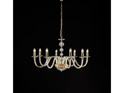 Lámpara de araña Ruben Gold con cristal transparente y pedrería, 8 luces, 116 Ø96 BL267-8-OR