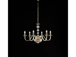 Lámpara de araña Ruben Gold con cristal transparente y pedrería, 6 luces, 116 Ø77 BL267-6-OR