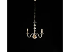 Lámpara de araña Ruben Gold con cristal transparente y pedrería, 3 luces, 109 Ø43 BL267-3-OR