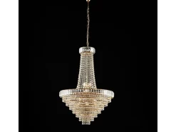 Lámpara de araña Vladimir en hierro y latón dorado con pedrería 11 luces 152 Ø62 BL263-11-OR