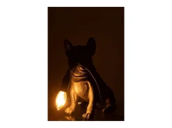 Lámpara de bulldog sintético negro de 25x14x29 cm