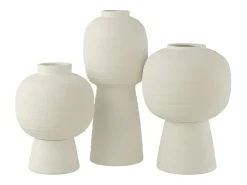Lámpara de cerámica blanca en forma de jarrón 21.5x21.5x50 cm