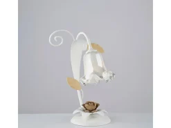 Lámpara de cesta de hierro lacado en blanco shabby, 1 luz, H.34 Ø25 BL274-LT-BCO