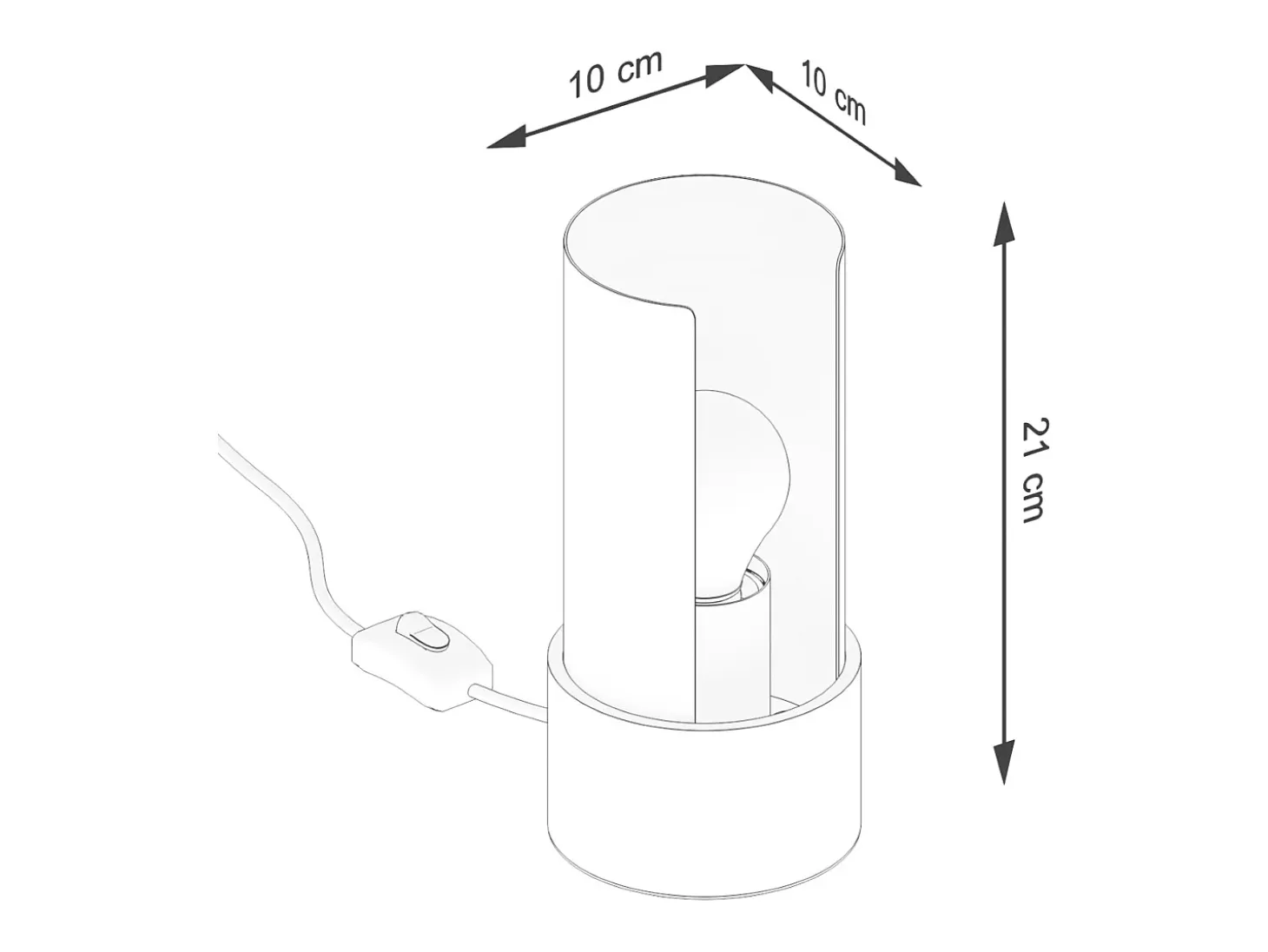 Lámpara de escritorio Torow minimalista de acero - 1 fuentes luminosas 3000K - L.10 x A.21 cm - blanco