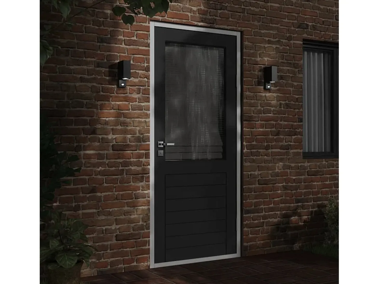 Lámpara de exterior con sensor aluminio fundido a presión negro ES155095
