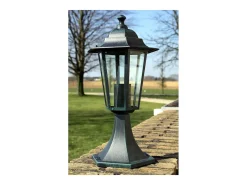 Lámpara de jardín 2 uds aluminio verde oscuro/negro ES647532