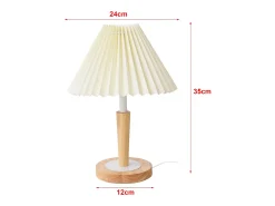 Lámpara de mesa 35 cm efecto madera blanco crema 03_0007403