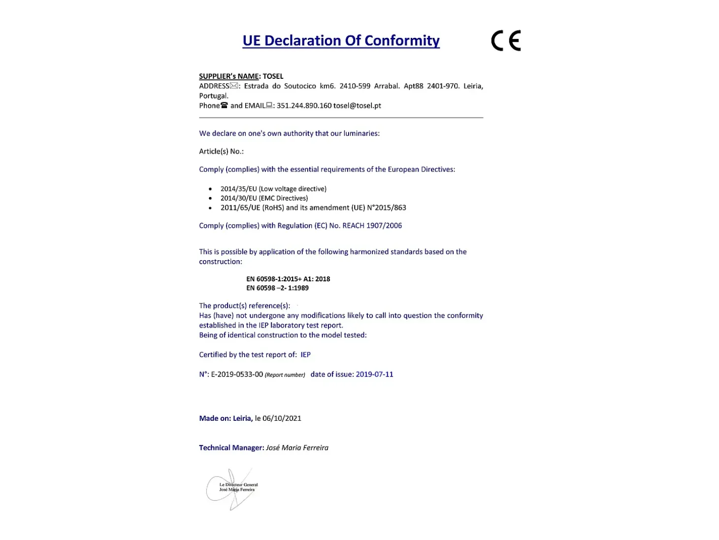 Lámpara de Mesa TOSEL ,metal,natural,A 43xD27xP27cm