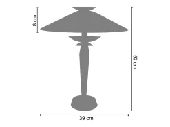 Lámpara de Mesa TOSEL ,metal,madera,beige,A53xD24xP24cm