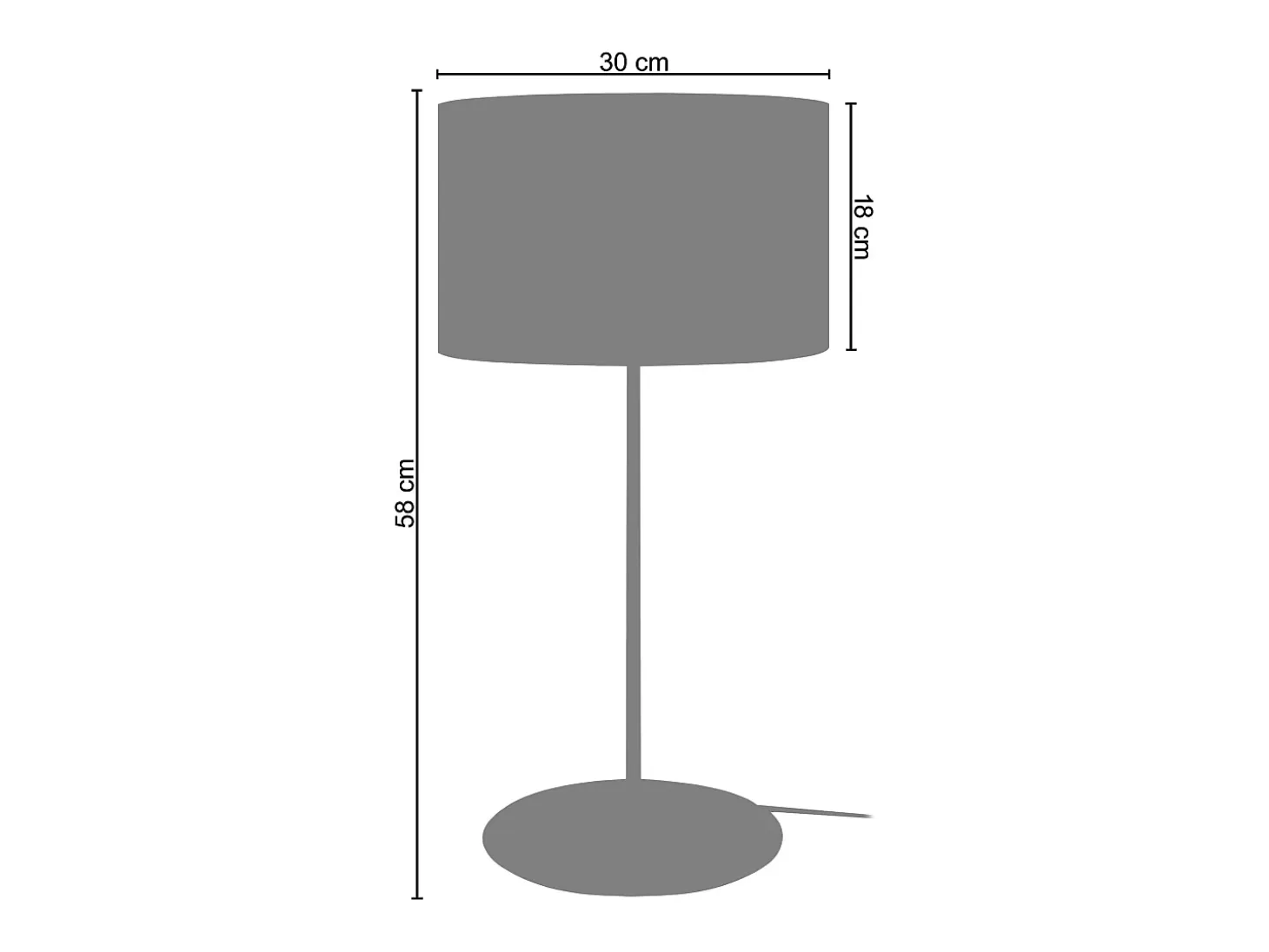 Lámpara de Mesa TOSEL ,metal,Blanco ,A58xD30xP30cm