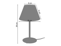 Lámpara de Mesa TOSEL ,metal,Blanco ,A39xD18xP18cm