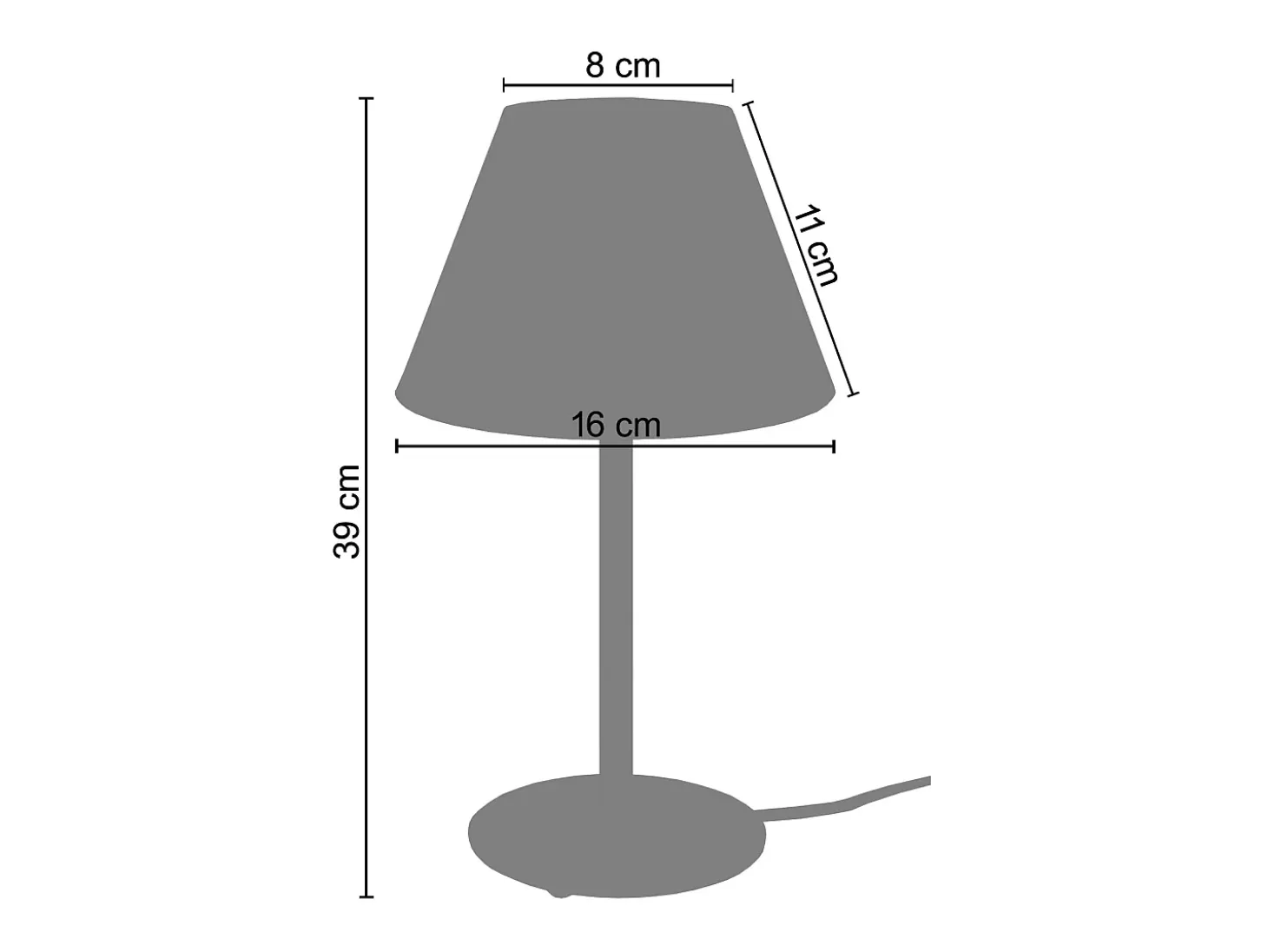 Lámpara de Mesa TOSEL ,metal,Blanco ,A39xD18xP18cm