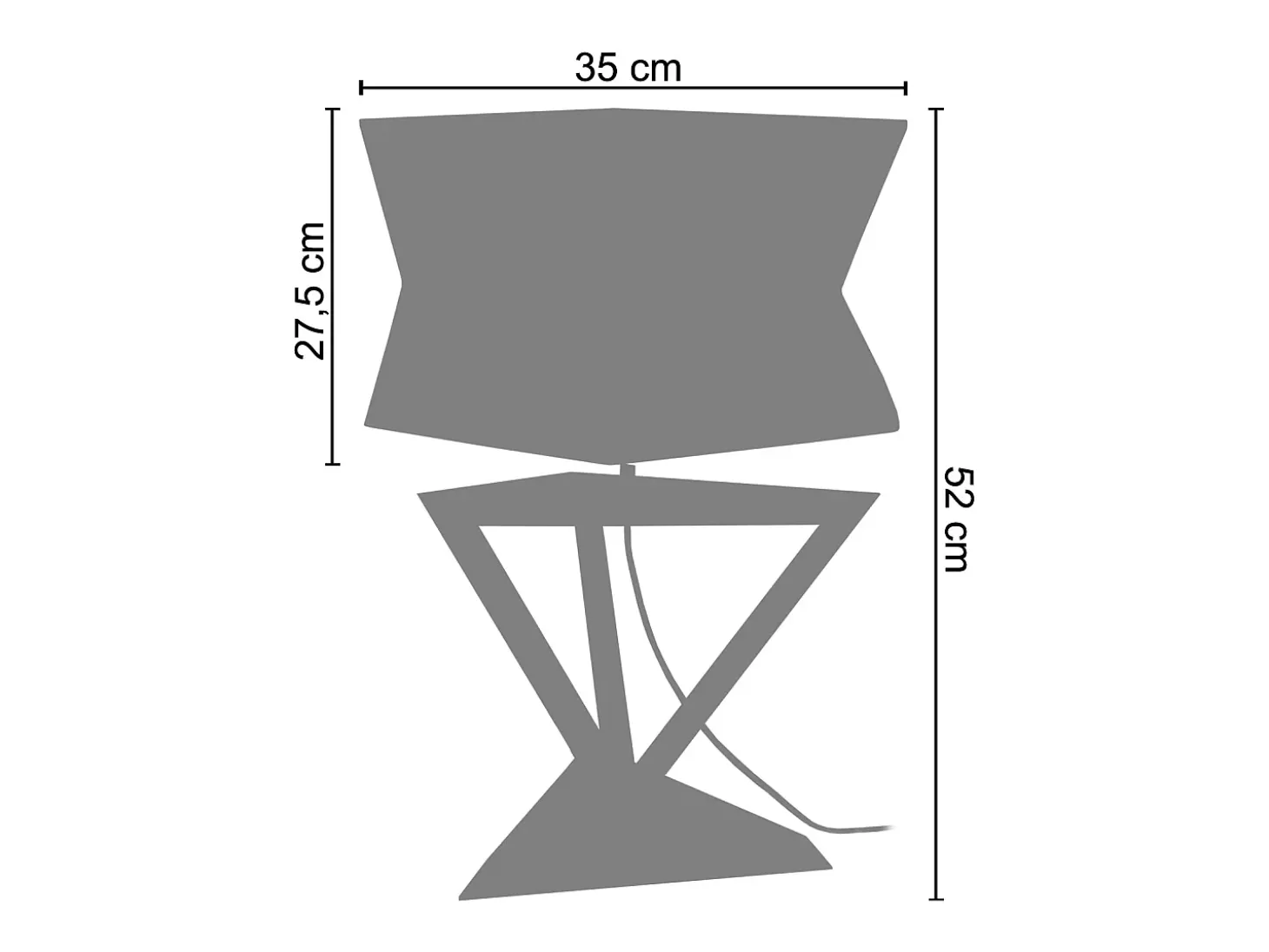Lámpara de Mesa TOSEL ,metal,Blanco ,A37xD30xP30cm