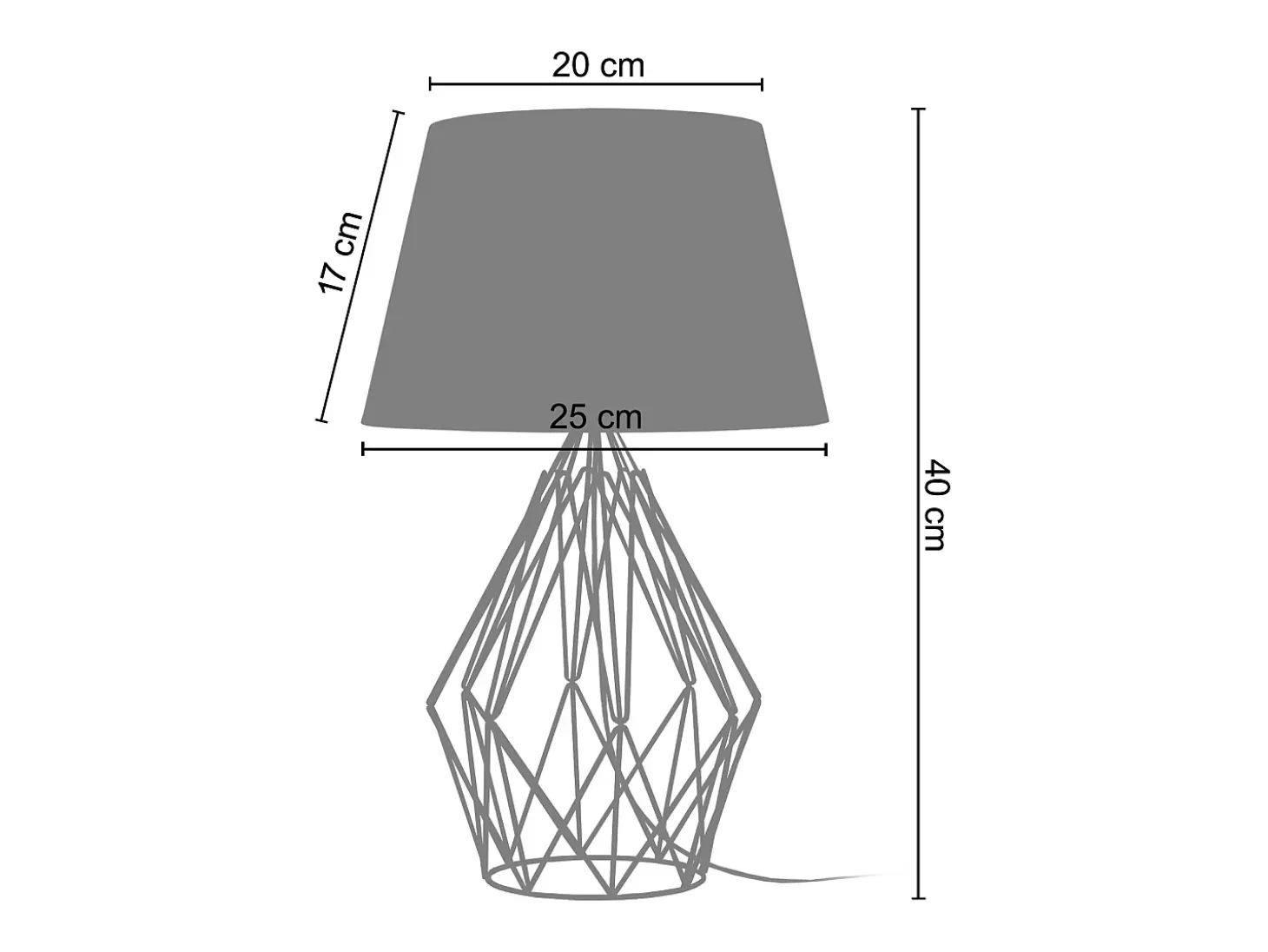 Lámpara de Mesa TOSEL ,metal,Negro ,A40xD25xP25cm